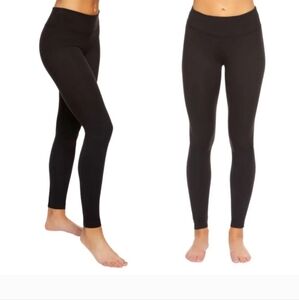 New! Nicole Miller Leggings 2 Pack Size Small Black Stretch Pants Cotton